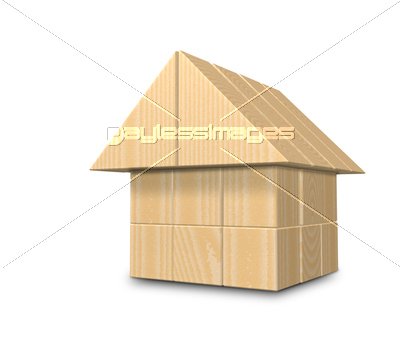 素材 積木の家