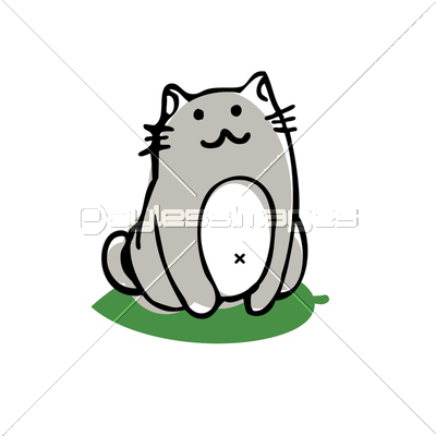 素材 ネコ葉っぱにのる