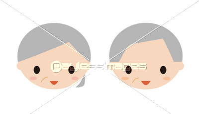 素材 人物Elderly couple face