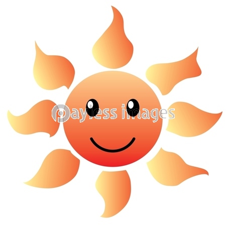 素材 擬人化された太陽のイラスト