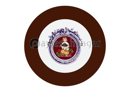 素材 チョコレートフレーバー円形ビンテージラベルデザイン