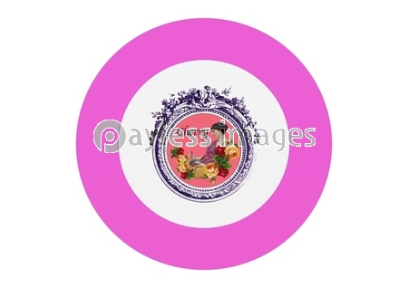 素材 チェリーフレーバー円形ビンテージラベルデザイン