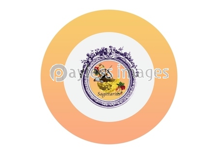 素材 射手座の円形ラベルデザイン