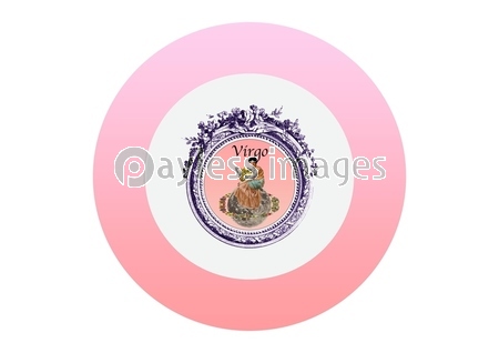 素材 おとめ座の円形ラベルデザイン